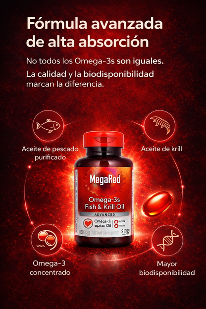 ❤️ MegaRed Omega-3 Krill Oil – Para la Salud del Corazón