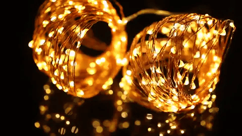 LUCES LED DECORATIVA CON PANEL SOLAR 25 M - DORADO